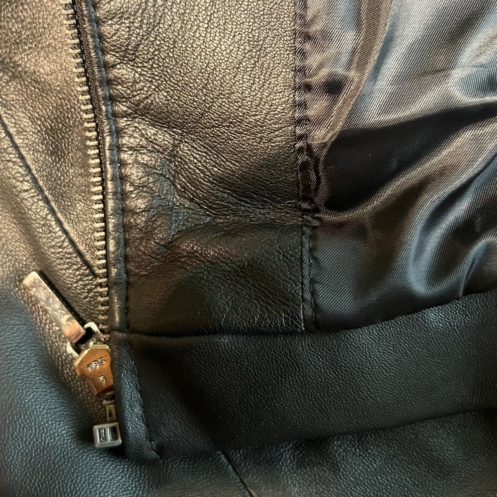 Colebrook Essentials Bikercore Genuine Leather Jacket - Small, Black - Picture 8 of 9